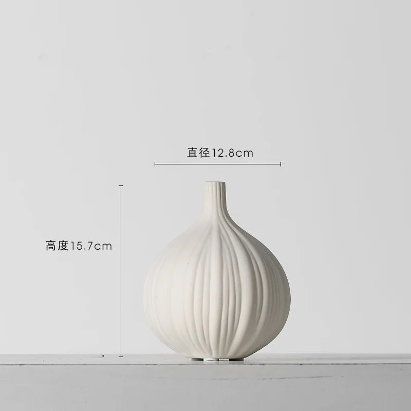 Simple and Creative Simple Elegant Ceramic Vase Decoration Dry Flower Arranger Living Room Advanced Sense of Home Decoration