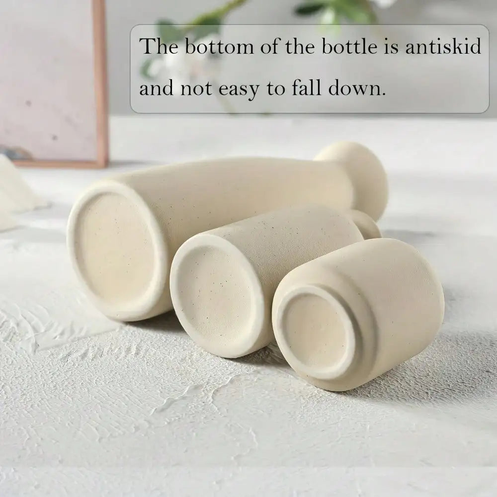 3pcs Bohemian Ceramic Vase Set, Modern Bohemian Farmhouse Home Decoration Vase, Living Room, Bookshelf, Dining Table Decoration