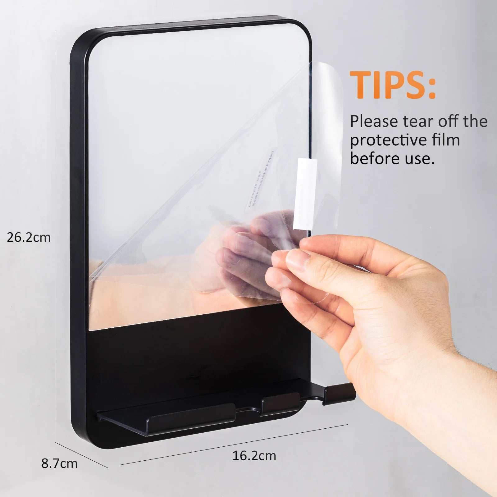 TAILI Shower Mirror Fogless for Shaving with Razor Holder, Fog Free Mirror Shower Suction Rust-Proof Removable Bathroom Mirror