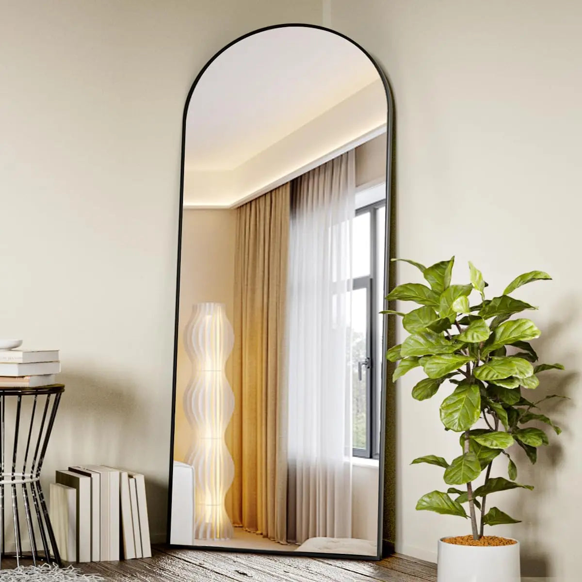 BEAUTYPEAK Arched Full Length Mirror, 71"x26" Full Body Floor Mirror Standing Hanging or Leaning Wall, Full Body Mirror Standing