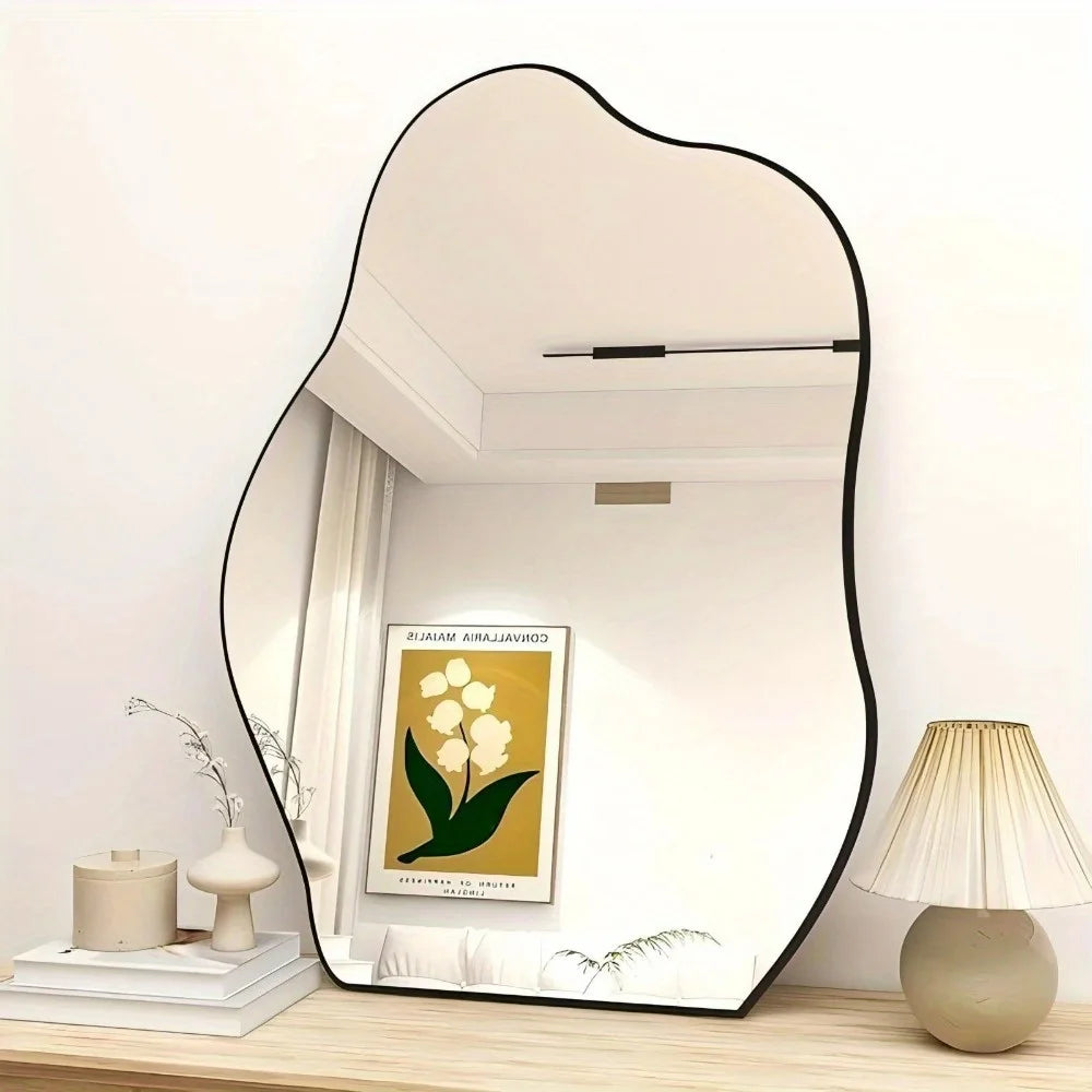 32" x 24.5" Irregular Asymmetrical Frameless Wall Mirror Wall-Mounted