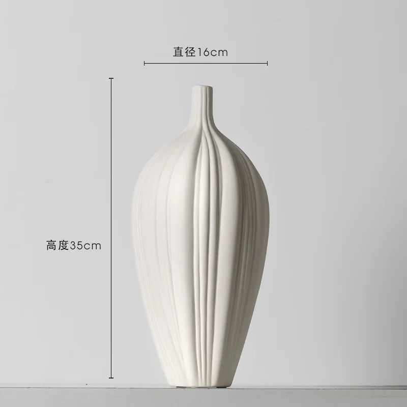 Simple and Creative Simple Elegant Ceramic Vase Decoration Dry Flower Arranger Living Room Advanced Sense of Home Decoration