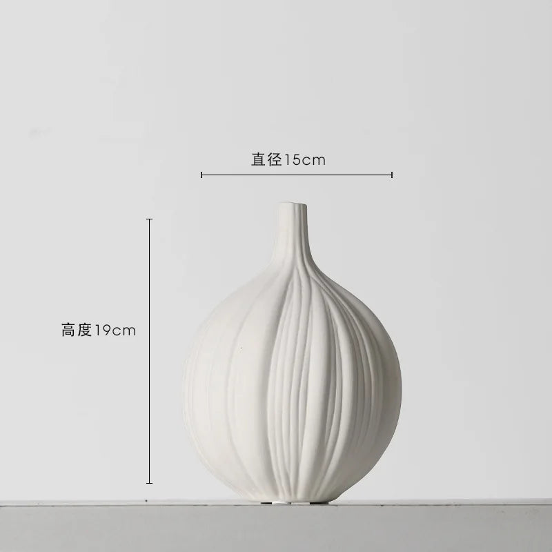 Simple and Creative Simple Elegant Ceramic Vase Decoration Dry Flower Arranger Living Room Advanced Sense of Home Decoration