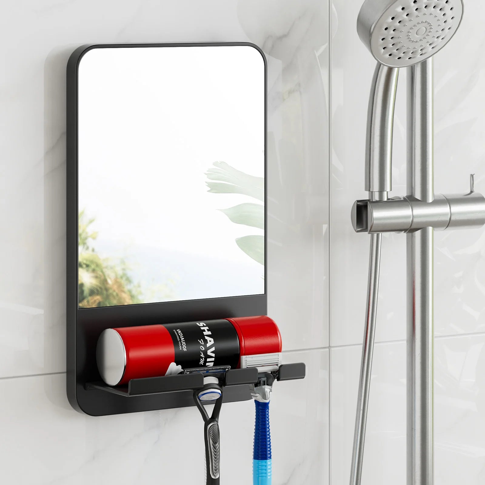 TAILI Shower Mirror Fogless for Shaving with Razor Holder, Fog Free Mirror Shower Suction Rust-Proof Removable Bathroom Mirror