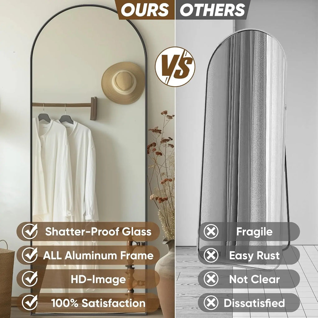 Full Length Mirror, 58"x18" Oversized Floor Mirror, Rectangular Full Body Mirror with Stand for Bedroom, Living Room, Cloakroom